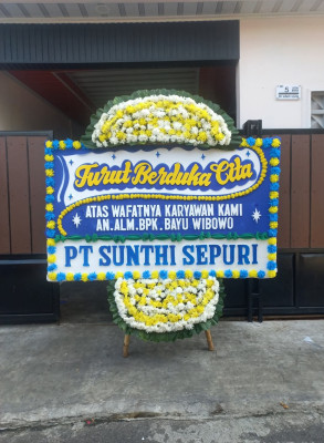 Papan Bunga Duka di Sukamaju Baru